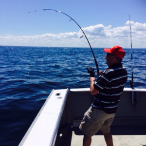 Bent rod hooked up fishing