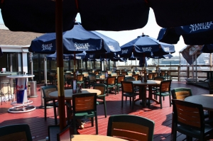 Captain Carlos outdoor patio overlooking the harbor